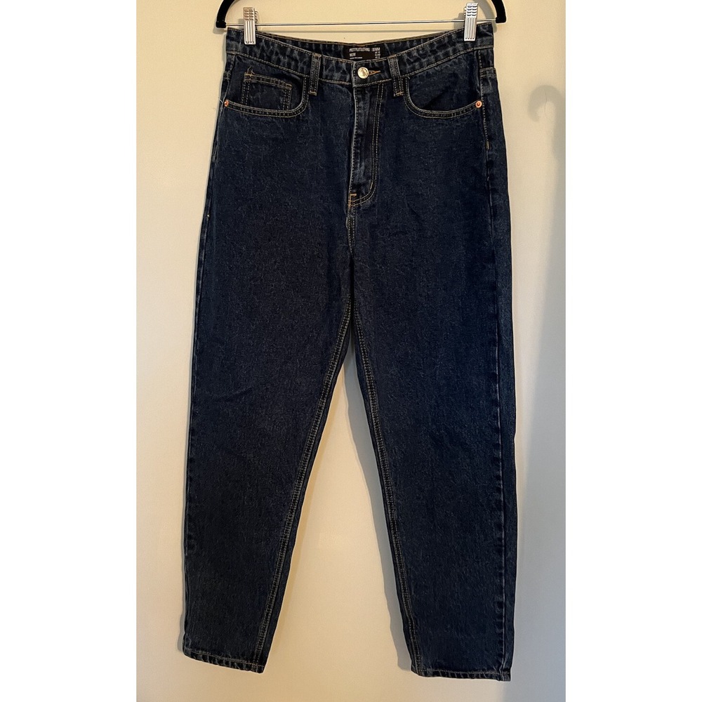 Pretty Little Thing Mom Jeans Womens 12 Green Clear Pocket Medium Wash NWT